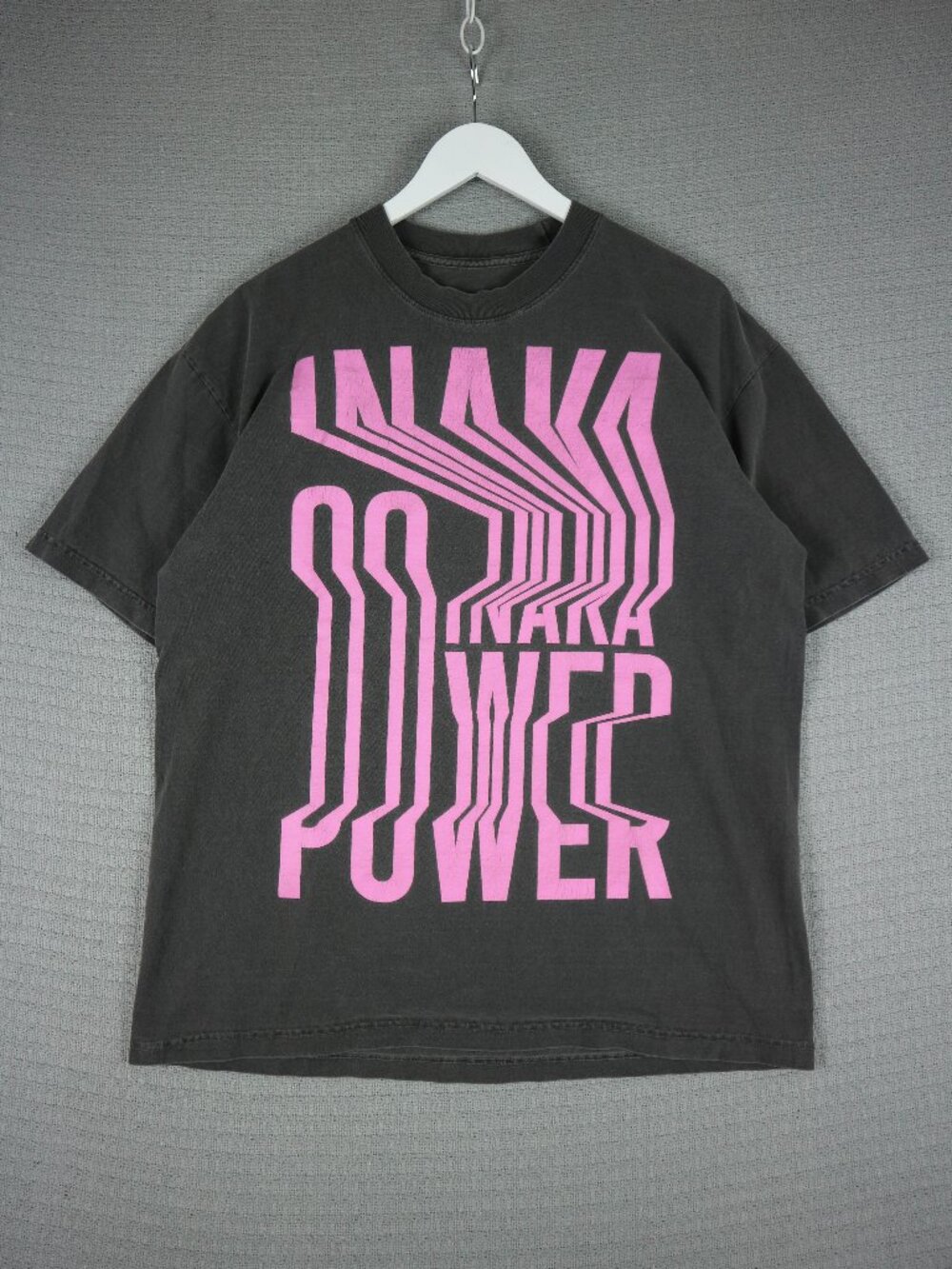 Inaka Power Graphic Tee Grey Pink Trippy Cotton Shirt Mens Large